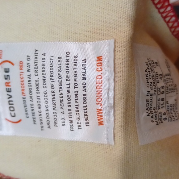 NWT  Converse product red all star Oxford men's 9.5 women's 11.5 M9696 - Picture 3 of 9